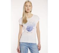 Kurzarmshirt HAILY’S "SS P TP Ca44rol", Damen, Gr. XL, weiß, Jersey, Obermaterial: 65% Polyester, 35% Viskose, bedruckt, normal, Rundhals, Shirts Kurzarmshirt (37088306-XL)