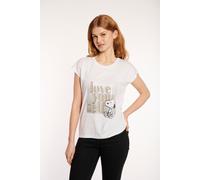 Kurzarmshirt HAILY’S "SS P TP No44ry", Damen, Gr. M (38), weiß, Jersey, Obermaterial: 65% Polyester, 35% Viskose, bedruckt, normal, Rundhals, Shirts Kurzarmshirt (35013721-M)