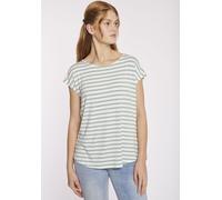 Kurzarmshirt HAILY’S "SS V TP Em44ma", Damen, Gr. XL (42), sage grün stripe, Jersey, Obermaterial: 95% Viskose, 5% Elasthan, gestreift, hüftlang, Rundhals, Shirts Kurzarmshirt (97356900-XL)