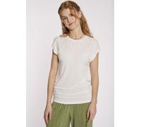 Kurzarmshirt HAILY’S "SS V TP Li44lly", Damen, Gr. L, weiß (sanftes weiß), Jersey, Obermaterial: 95% Viskose, 5% Elasthan, unifarben, normal, Rundhals, Shirts Kurzarmshirt, mit Lochstickerei (39032506