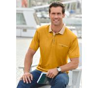 Kurzarmshirt HAJO "Kurzarm-Shirt", Herren, Gr. 52/54, gelb (ocker), 62% Baumwolle, 38% Polyester, unifarben, ohne Ausschnitt, Shirts (23844327-52) ocker