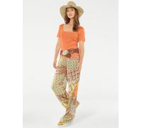 Kurzarmshirt HEINE "Carré-Shirt", Damen, Gr. 38, orange, 100% Baumwolle, unifarben, eckiger Ausschnitt, Shirts (59416158-38) orange