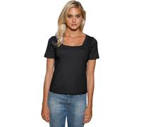 Kurzarmshirt HEINE "Carré-Shirt", Damen, Gr. 40, schwarz, 100% Baumwolle, unifarben, eckiger Ausschnitt, Shirts (52502540-40) schwarz