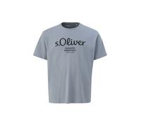 Kurzarmshirt, Herren, Gr. 3XL, grau, Single Jersey, Obermaterial: 100% Baumwolle, S.OLIVER MEN BIG SIZES, bedruckt, normal hüftbedeckend, Rundhals, Shirts Kurzarmshirt, mit Logo-Print/Große Größen (10