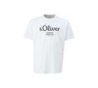 Kurzarmshirt, Herren, Gr. 4XL, weiß, Single Jersey, Obermaterial: 100% Baumwolle, S.OLIVER MEN BIG SIZES, bedruckt, normal hüftbedeckend, Rundhals, Shirts, mit Logo-Print/Große Größen (44083321-4XL) w