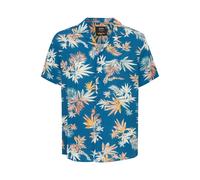Indicode 20392MM IDMariol Cuba-Shirt Kurzarm Herren Kurzarmhemd Herrenhemd Hemd Bowlinghemd Cuba-Kragen Umlegekragen Regular Fit Hochwertige Viskose-Qualität, Größe:M, Farbe:Navy (400)