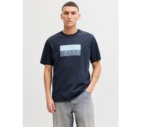 Kurzarmshirt JACK & JONES "JCOFUSION DOTS PRINT TEE SS CREW SN", Herren, Gr. M, outer space, Jersey, Obermaterial: 100% Baumwolle, bedruckt, regular fit normal, Rundhals, Shirts, Baumwolle, regular fi