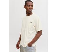 Kurzarmshirt JACK & JONES "JJEDOVER SLUB TEE SS NOOS", Herren, Gr. XS, antique weiß, Jersey, Obermaterial: 95% Baumwolle, 5% Elasthan, unifarben, relaxed fit normal, Rundhals, Shirts, Baumwollmischung