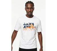 Kurzarmshirt JACK & JONES "JJLUKE TEE SS CREW NECK 5PK MP", Herren, Gr. M, weiß (goblin blau pack:weiß, schwarz, deepteal, navyblazer), Jersey, Obermaterial: 100% Baumwolle, bedruckt, normal, Rundhals