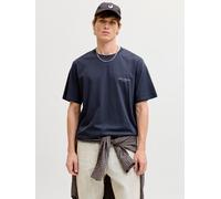 Kurzarmshirt JACK & JONES "JORMONTAUK AOP BACK TEE SS CREW NECK", Herren, Gr. L, odyssey gray, Jersey, Obermaterial: 100% Baumwolle, bedruckt, regular fit normal, Rundhals, Shirts, Baumwolle, regular