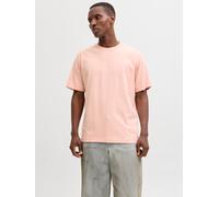Kurzarmshirt JACK & JONES "JORNORREBRO EMB TEE SS CREW NECK NOOS", Herren, Gr. M, peach melba, Jersey, Obermaterial: 100% Baumwolle, unifarben, relaxed fit normal, Rundhals, gerader Abschluss, Shirts,
