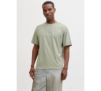 Kurzarmshirt JACK & JONES "JORNORREBRO EMB TEE SS CREW NECK NOOS", Herren, Gr. S, seagrass, Jersey, Obermaterial: 100% Baumwolle, unifarben, relaxed fit normal, Rundhals, gerader Abschluss, Shirts, mi