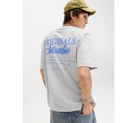 Kurzarmshirt JACK & JONES "JORNORREBRO TYPO TEE SS CREW NECK NOOS", Herren, Gr. S, weiß melange print:ss 26, Jersey, Obermaterial: 100% Baumwolle, bedruckt, meliert, relaxed fit normal, Rundhals, Shir