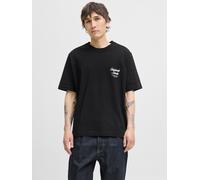 Kurzarmshirt JACK & JONES "JORNORREBRO TYPO TEE SS CREW NECK NOOS", Herren, Gr. M, schwarz, Jersey, Obermaterial: 100% Baumwolle, bedruckt, relaxed fit normal, Rundhals, Shirts, Baumwolle, relaxed fit