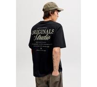 Kurzarmshirt JACK & JONES "JORNORREBRO TYPO TEE SS CREW NECK NOOS", Herren, Gr. M, schwarz print:ss 26, Jersey, Obermaterial: 100% Baumwolle, bedruckt, relaxed fit normal, Rundhals, Shirts, Baumwolle,