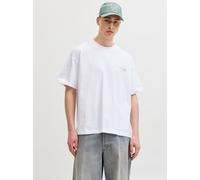 Kurzarmshirt JACK & JONES "JORSANREMO BACK TEE SS CREW NECK LN", Herren, Gr. XL, hellweiß, Jersey, Obermaterial: 100% Baumwolle, bedruckt, normal, Rundhals, Shirts, Baumwolle (78723022-XL) hellweiß