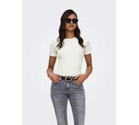 Kurzarmshirt JDY "JDYLUCKY S/S O NECK TOP JRS DIA", Damen, Gr. XL, cloud dancer, Jersey, Obermaterial: 95% Baumwolle, 5% Elasthan, unifarben, slim fit normal, Rundhals, Shirts (57935130-XL) cloud danc