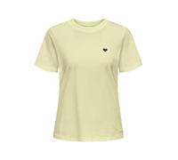 Kurzarmshirt JDY "JDYPISA S/S PRINT TOP JRS NOOS", Damen, Gr. S, double cream detail:chocolate torte heart, Jersey, Obermaterial: 100% Baumwolle, bedruckt, regular fit normal, Rundhals, Shirts, mit He