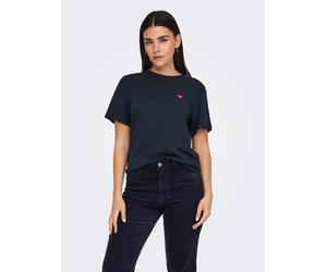 Kurzarmshirt JDY "JDYPISA S/S PRINT TOP JRS NOOS", Damen, Gr. XS (34), blau (sky captain), Jersey, Obermaterial: 100% Baumwolle, bedruckt, regular fit normal, Rundhals, Shirts, Baumwolle, regular fit