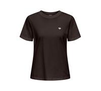 Kurzarmshirt JDY "JDYPISA S/S PRINT TOP JRS NOOS", Damen, Gr. XS, beige (chocolate torte detail:sandshell heart), Jersey, Obermaterial: 100% Baumwolle, bedruckt, regular fit normal, Rundhals, Shirts, 