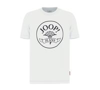 Kurzarmshirt JOOP JEANS "Aleko", Herren, Gr. M, weiß, Single Jersey, Obermaterial: 100% Baumwolle, gemustert, mehrfarbig, klassisch normal, Rundhals, abgesteppte Kante, Shirts Kurzarmshirt, mit Logopr