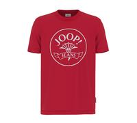 Kurzarmshirt JOOP JEANS "Aleko", Herren, Gr. XL, rot (dunkelrot), Single Jersey, Obermaterial: 100% Baumwolle, gemustert, mehrfarbig, klassisch normal, Rundhals, abgesteppte Kante, Shirts Kurzarmshirt