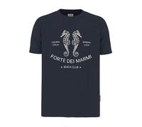 Kurzarmshirt JOOP JEANS "Almir", Damen, Gr. XL, blau (dunkelblau), Single Jersey, Obermaterial: 100% Baumwolle, bedruckt, gemustert, mehrfarbig, klassisch normal, Rundhals, abgesteppte Kante, Shirts K