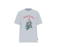 Kurzarmshirt JOOP JEANS "Trinessa", Damen, Gr. S, weiß, Jersey, Obermaterial: 100% Baumwolle, bedruckt, regular fit hüftbedeckend, Rundhals, Shirts, mit Print (66686261-S) weiß