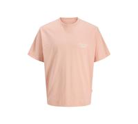 Kurzarmshirt "JORNORREBRO TYPO TEE SS CREW NECK PLS", Herren, Gr. 4XL, peach melba print:ss 26, Jersey, Obermaterial: 100% Baumwolle, JACK & JONES PLUSSIZE, bedruckt, regular fit normal, Rundhals, ger