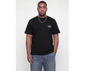 Kurzarmshirt "JORNORREBRO TYPO TEE SS CREW NECK PLS", Herren, Gr. 5XL, schwarz print:aw 26, Jersey, Obermaterial: 100% Baumwolle, JACK & JONES PLUSSIZE, bedruckt, regular fit normal, Rundhals, gerader