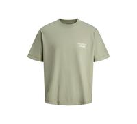 Kurzarmshirt "JORNORREBRO TYPO TEE SS CREW NECK PLS", Herren, Gr. 5XL, seagrass print:ss 26, Jersey, Obermaterial: 100% Baumwolle, JACK & JONES PLUSSIZE, bedruckt, regular fit normal, Rundhals, gerade