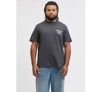 Kurzarmshirt "JORNORREBRO TYPO TEE SS CREW NECK PLS", Jungen, Gr. 4XL, asphalt, Jersey, Obermaterial: 100% Baumwolle, JACK & JONES PLUSSIZE, bedruckt, regular fit normal, Rundhals, gerader Abschluss,