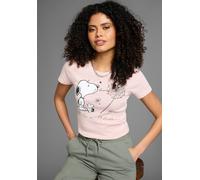 Kurzarmshirt KANGAROOS, Damen, Gr. 32/34, rosa, Rippware, Obermaterial: 100% Baumwolle, bedruckt, meliert, metallic, Basic hüftbedeckend, Rundhals, Shirts, sehr figurbetonte Passform, bedruckte, melie