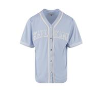 Kurzarmshirt KARL KANI "Karl Kani College Baseballshirt", Herren, Gr. XL, blau, 100% Polyester, bedruckt, normal, V-Ausschnitt, Shirts Kurzarmshirt (29273915-XL)