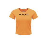 Kurzarmshirt KARL KANI "Karl Kani Damen KW221-024-1 Retro Rib Short Tee", Damen, Gr. XL, orange, 100% Baumwolle, slim fit, Rundhals, Shirts (91863102-XL) orange