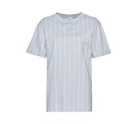 Kurzarmshirt KARL KANI "Karl Kani Damen KW233-017-2 KK Small Signature Pinstripe Os Tee", Damen, Gr. S, blau (lightblau, weiß), 100% Baumwolle, gestreift, normal, Rundhals, Shirts (30472644-S) lightbl