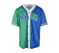 Karl Kani Serif Pinstripe Block Baseball Shirt in Gr. M in Grün
