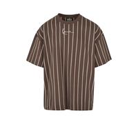 Kurzarmshirt KARL KANI "Karl Kani Herren", Jungen, Gr. S, braun, 100% Baumwolle, gestreift, oversize, Rundhals, Shirts (67695459-S) braun