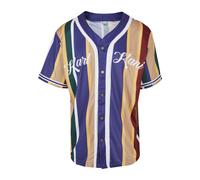 Kurzarmshirt KARL KANI "Karl Kani Herren", Herren, Gr. XS, multicolor, 100% Polyester, gestreift, normal, V-Ausschnitt, Shirts (85392754-XS) multicolor