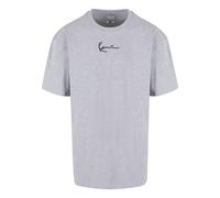 Kurzarmshirt KARL KANI "Karl Kani Herren KKMQ22001GRY SMALL SIGNATURE TEE GRY", Herren, Gr. XS, grau (ash grau), 95% Baumwolle, 5% Viskose, unifarben, normal, Rundhals, Shirts (73199135-XS) ash grau