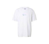 Kurzarmshirt KARL KANI "Karl Kani Herren Small Signature Blue Logo Tee white", Herren, Gr. S, weiß, 100% Baumwolle, oversize, Rundhals, Shirts Kurzarmshirt (48071819-S)