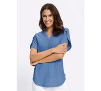 Kurzarmshirt "Kurzarm-Shirt", Damen, Gr. 52, mittelblau, 93% Polyester, 7% Elasthan, unifarben, Rundhals, Shirts (90724562-52) mittelblau