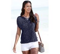 T-Shirt LASCANA Gr. 48/50, blau (marine) Damen Shirts (203356-48) marine