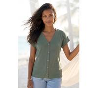 LASCANA Kurzarmshirt Damen khaki Gr.32/34