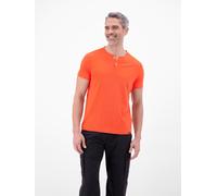 Kurzarmshirt LERROS, Herren, Gr. 3XL, orange (vivid rot), Single Jersey, Obermaterial: 100% Baumwolle, bestickt, unifarben, normal hüftbedeckend, Rundhals, Shirts, mit Serafino-Kragen (94192508-XXXL)