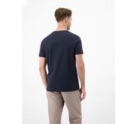 Kurzarmshirt LERROS, Herren, Gr. L, blau (classic navy), Single Jersey, Obermaterial: 100% Baumwolle, bestickt, unifarben, normal hüftbedeckend, Rundhals, Shirts, mit Serafino-Kragen (53157647-L) clas