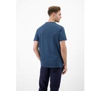 Kurzarmshirt LERROS, Herren, Gr. L, classic navy, Jersey, Obermaterial: 100% Baumwolle, unifarben, normal hüftbedeckend, Rundhals, Shirts, mit Serafino-Kragen (91175850-L) classic navy