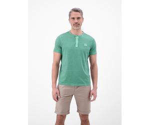 Kurzarmshirt LERROS, Herren, Gr. L, mint water, Jersey, Obermaterial: 100% Baumwolle, unifarben, normal hüftbedeckend, Rundhals, Shirts, mit Serafino-Kragen (93809930-L) mint water