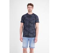 Kurzarmshirt LERROS, Herren, Gr. L, schwarz (classic navy), Single Jersey, Obermaterial: 100% Baumwolle, bedruckt, geblümt, regular fit hüftbedeckend, Rundhals, abgesteppte Kante, Shirts, Sommershirt