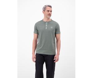Kurzarmshirt LERROS, Herren, Gr. L, storm grau, Jersey, Obermaterial: 100% Baumwolle, unifarben, normal hüftbedeckend, Rundhals, Shirts, mit Serafino-Kragen (85453247-L) storm grau